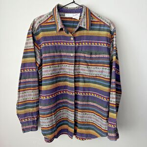 Backroad Blues Vintage Mens Buttondown Shirt Size Large 100% Cotton